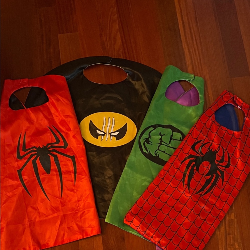 Superhero Capes Set - Red, Black, Green